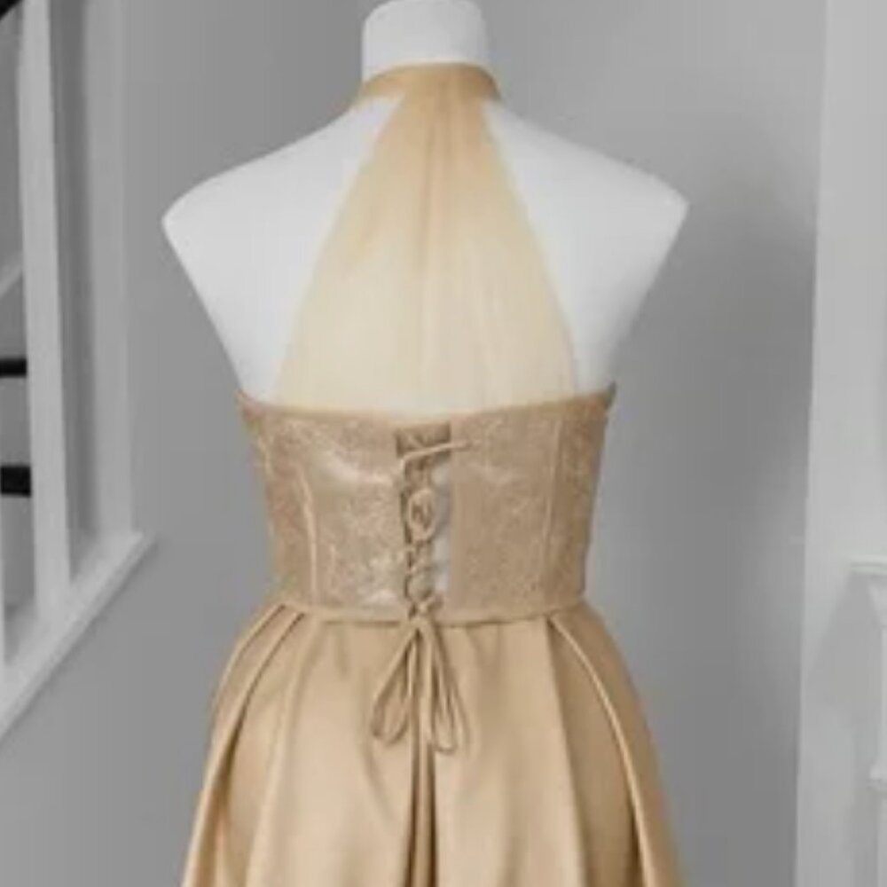 NWOT Faeriesty Sequin Top Strapless Champagne Gown Dress - Picture 7 of 11